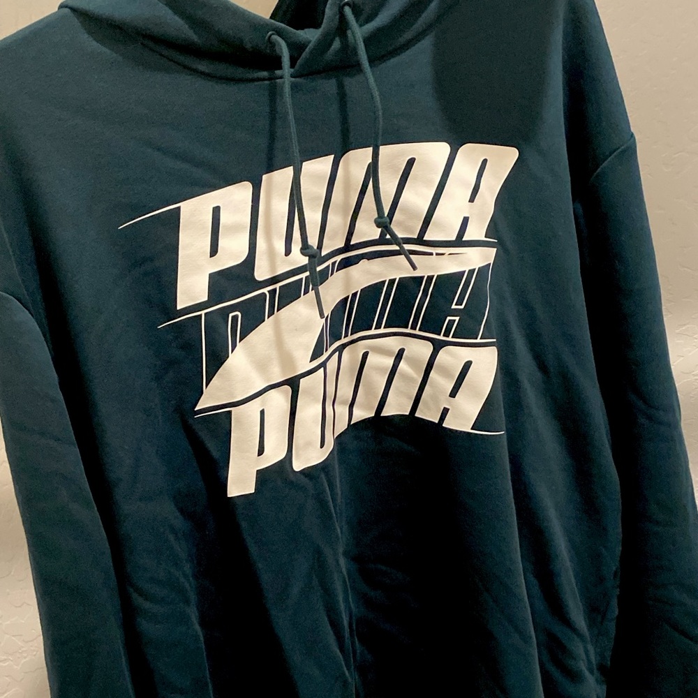 Puma Long Sleeve Thin Hoodie FOREST GREEN